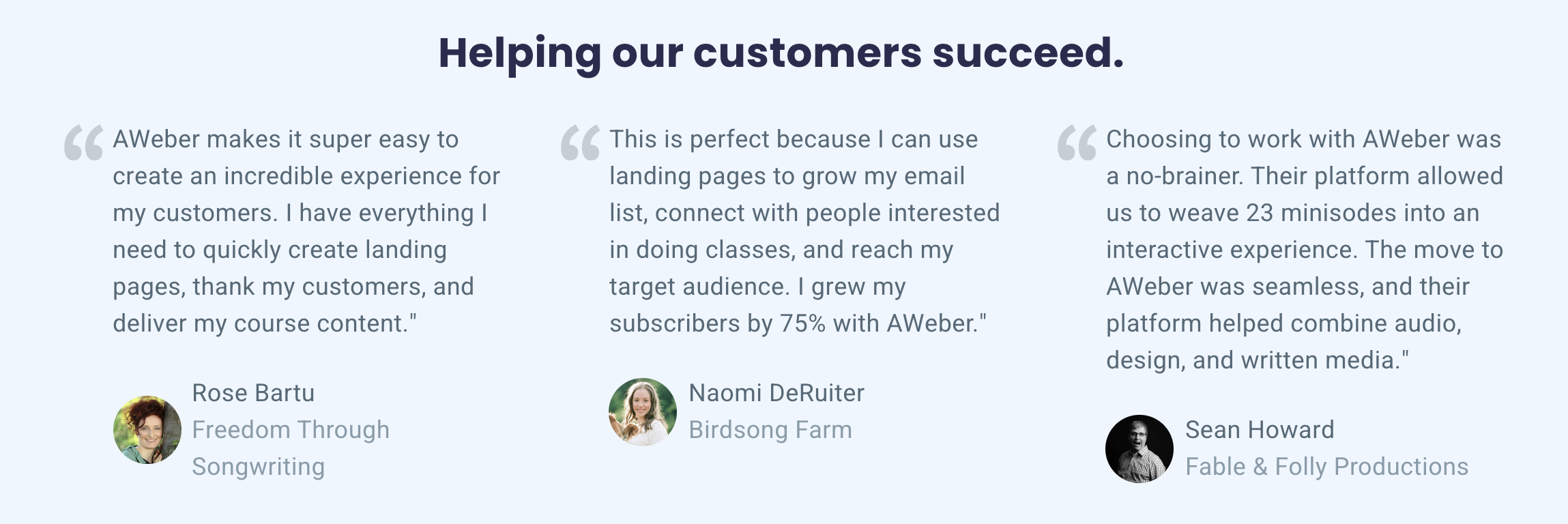 customer testimonials